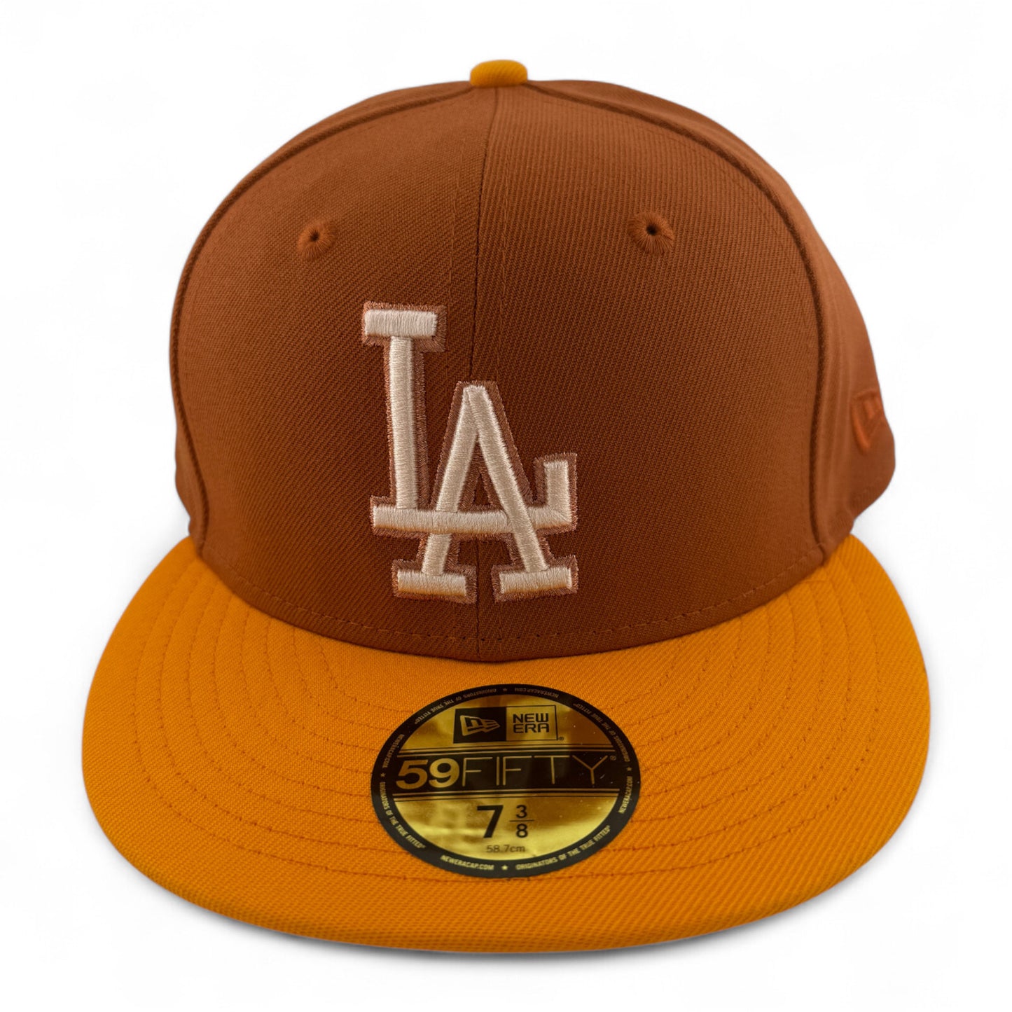 New Era Los Angeles Dodgers MLB Rust Gold Pack Tan 59FIFTY Fitted Hat Cap