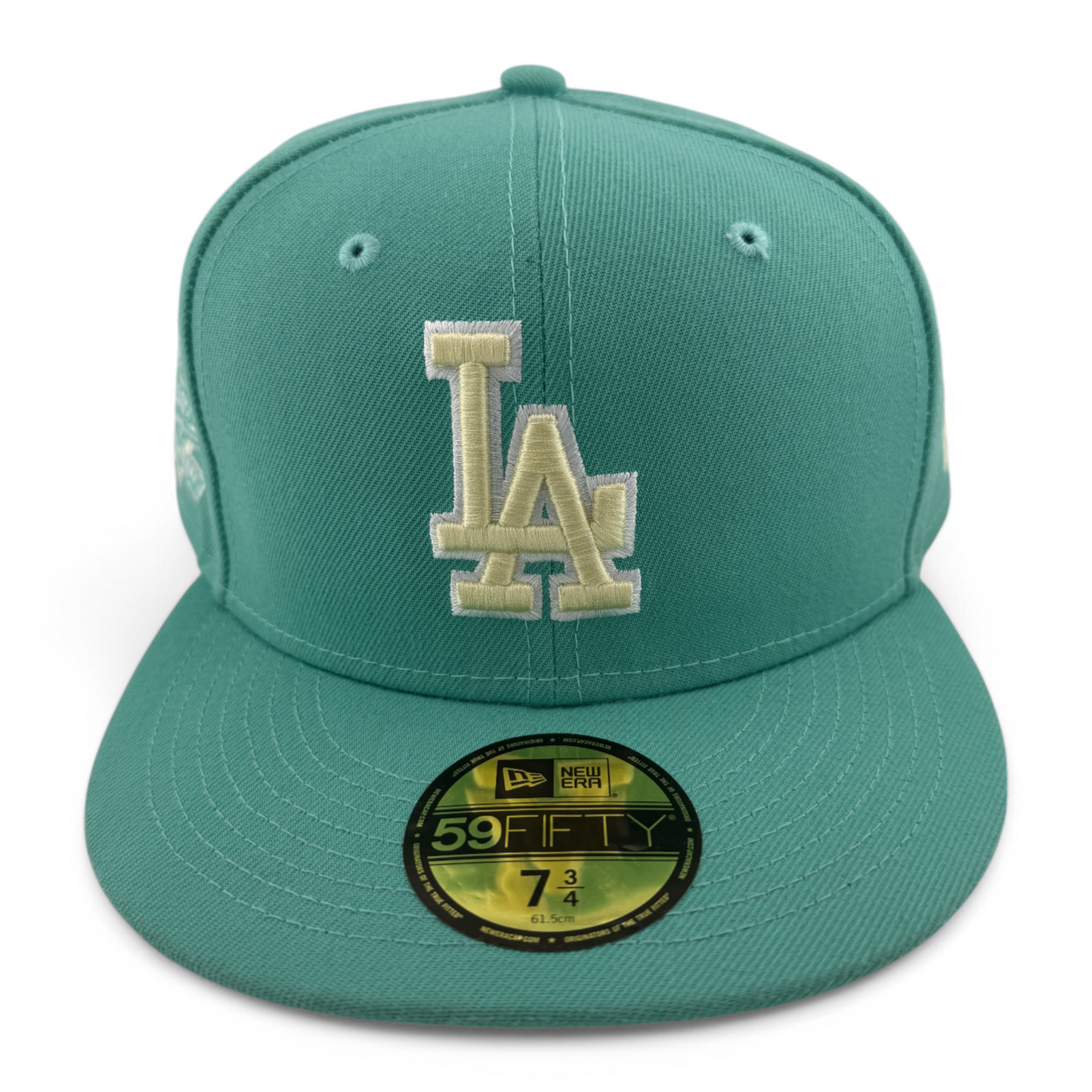 New Era Los Angeles Dodgers MLB 100th Anniversary Patch Teal 59FIFTY Fitted Hat