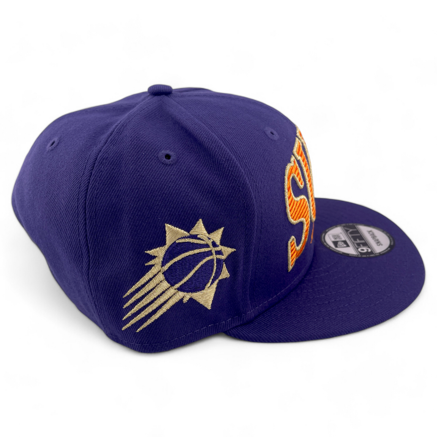 New Era Phoenix Suns NBA Golden Tall Text Purple/Orange 9Fifty Snapback Hat Cap