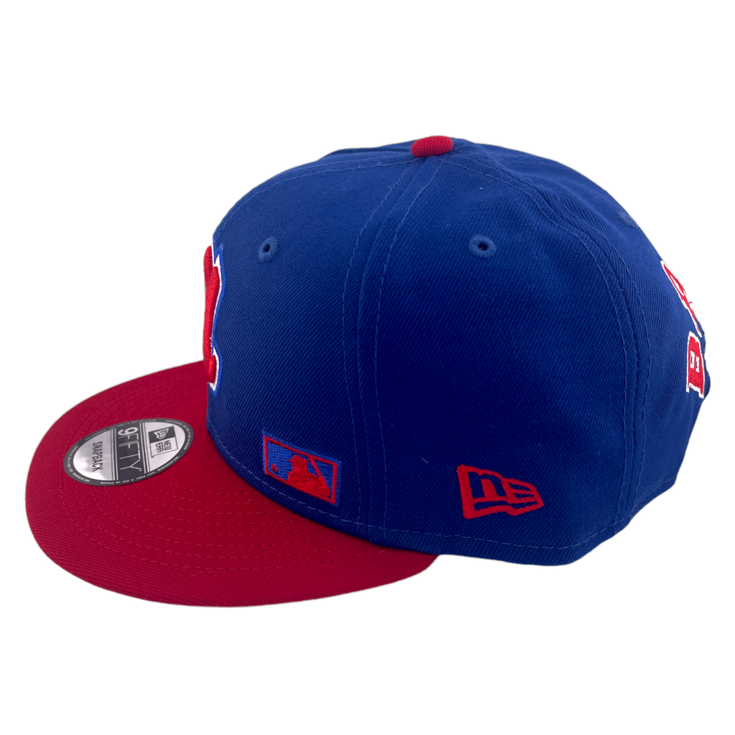 New Era Atlanta Braves Back Arch Embroidery A Logo Blue/Red 9FIFTY Snapback Hat