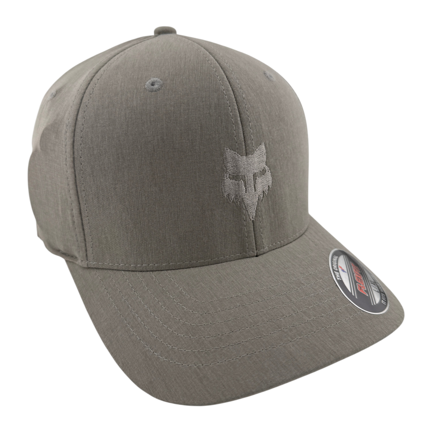 Fox Racing Head Select Logo Light Heather Grey Sport Stretch Flex Fit Hat Cap