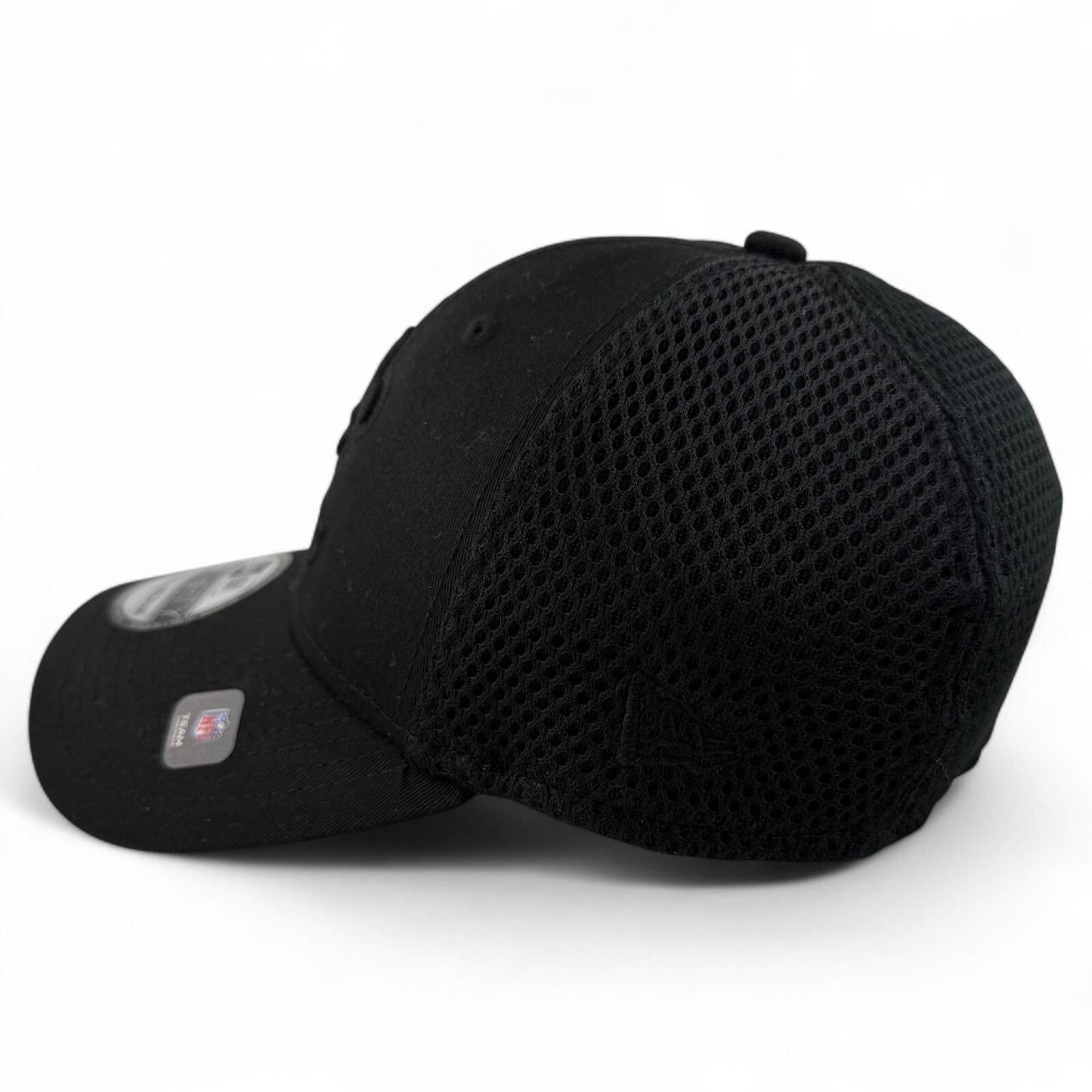 New Era New Orleans Saints NFL Solid All Black Neo Mesh 39Thirty Flex Fit Hat