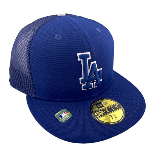 New Era Los Angeles Dodgers Batting Practice Mesh Back Blue 59FIFTY Fitted Hat Cap