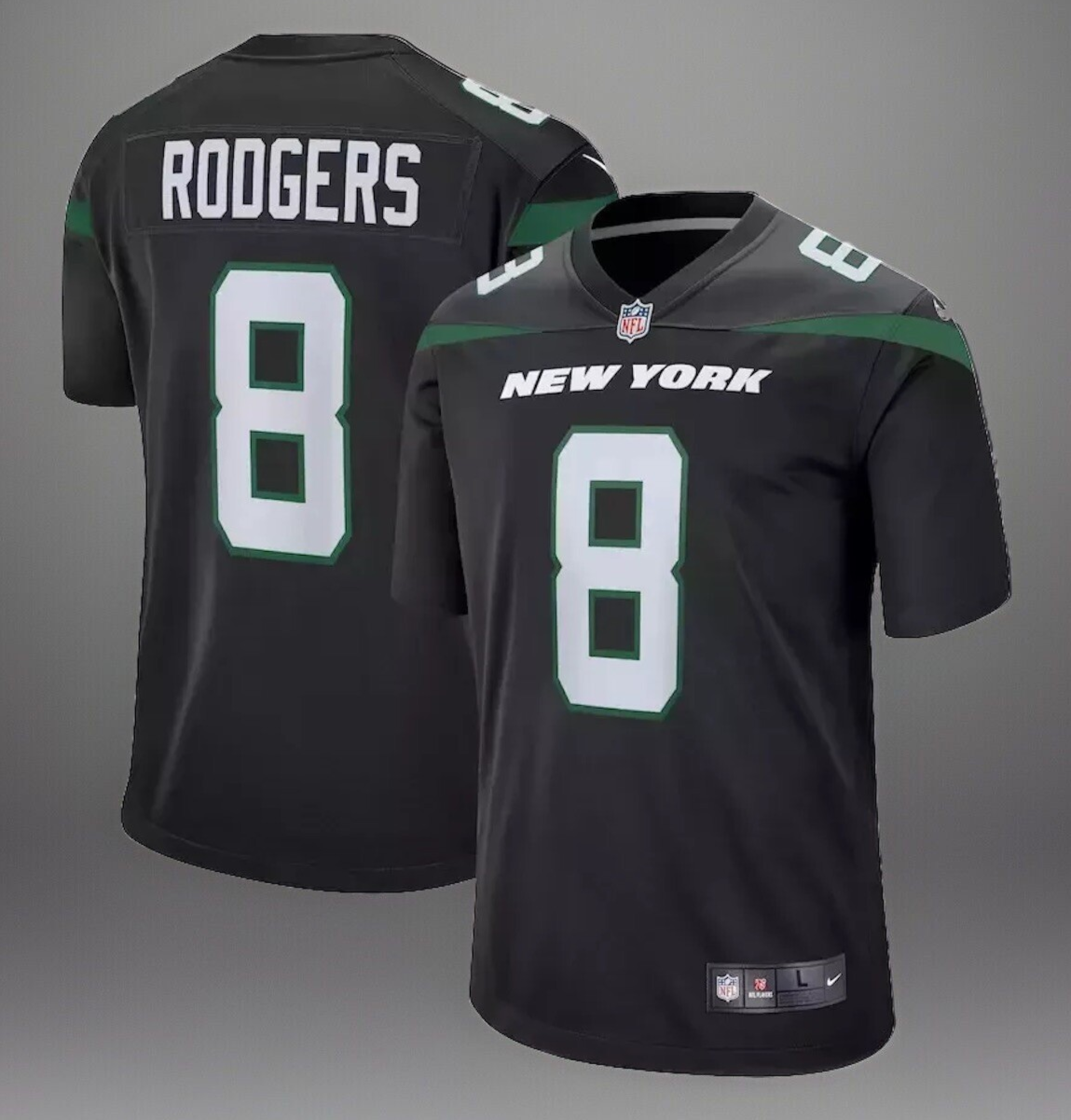Nike Aaron Rodgers New York Jets Black On Field Dri-FIT Jersey Men’s Size Medium