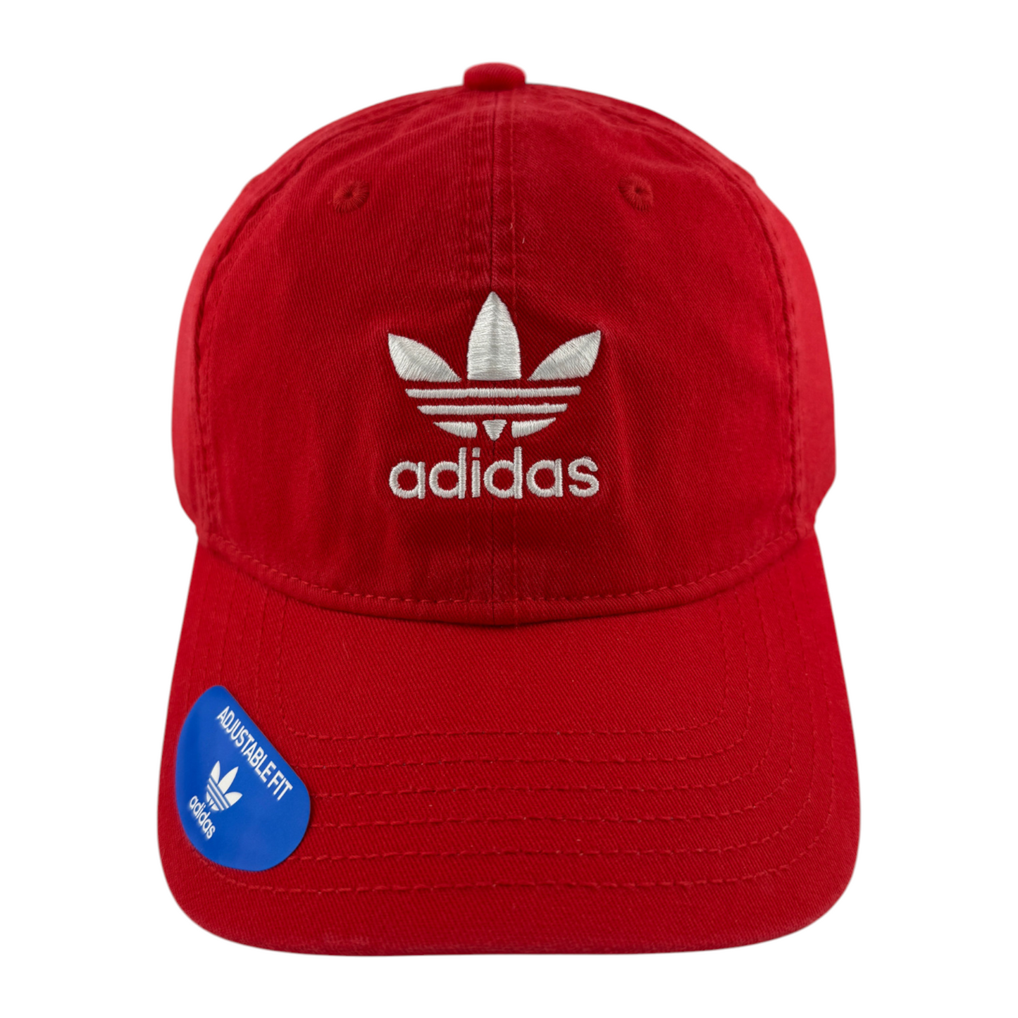 adidas Originals Relaxed Trefoil White/Red LP7027 Strapback Adjustable Dad Hat