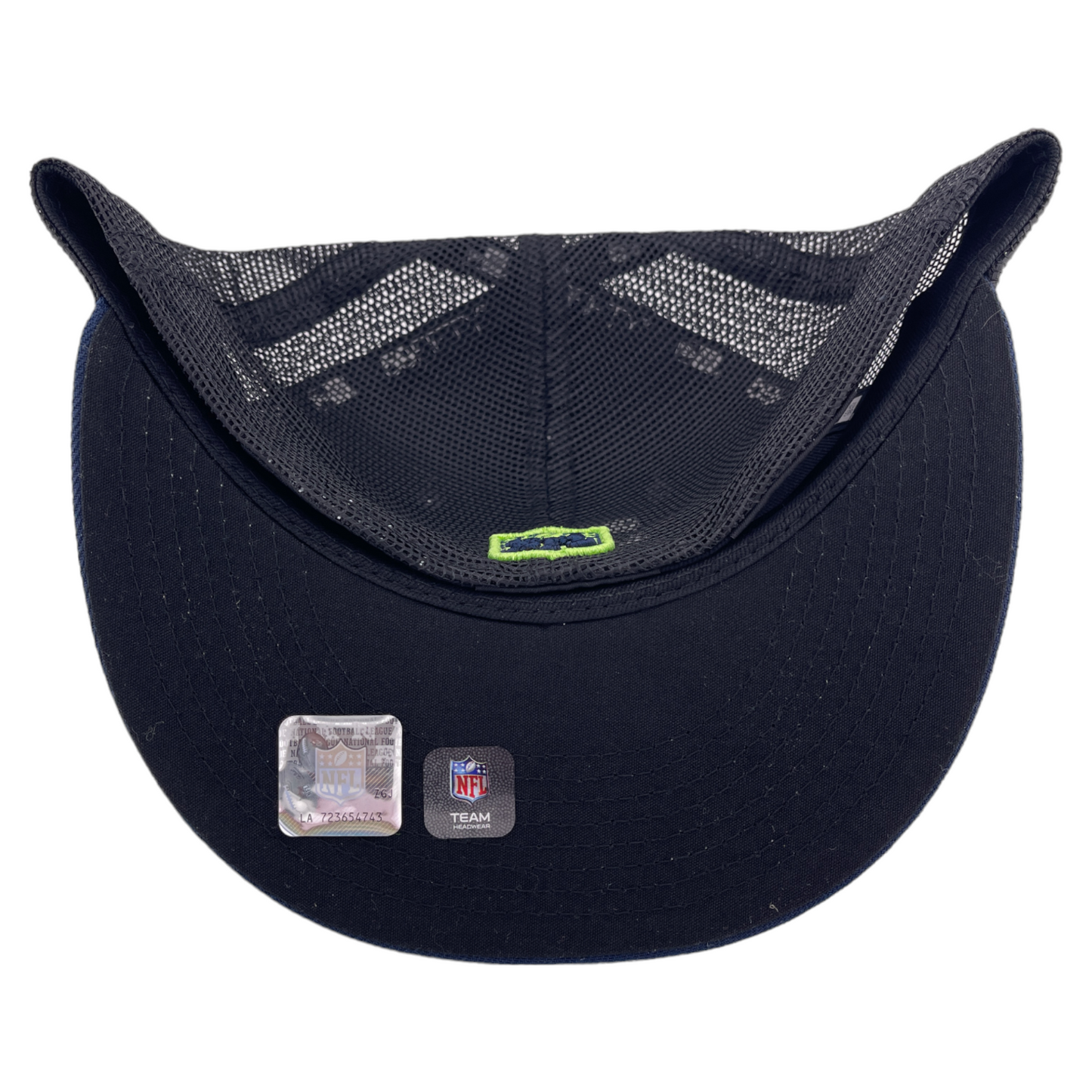 New Era Seattle Seahawks NFL 2021 Draft Mesh Back Trucker 59Fifty Fitted Hat Cap