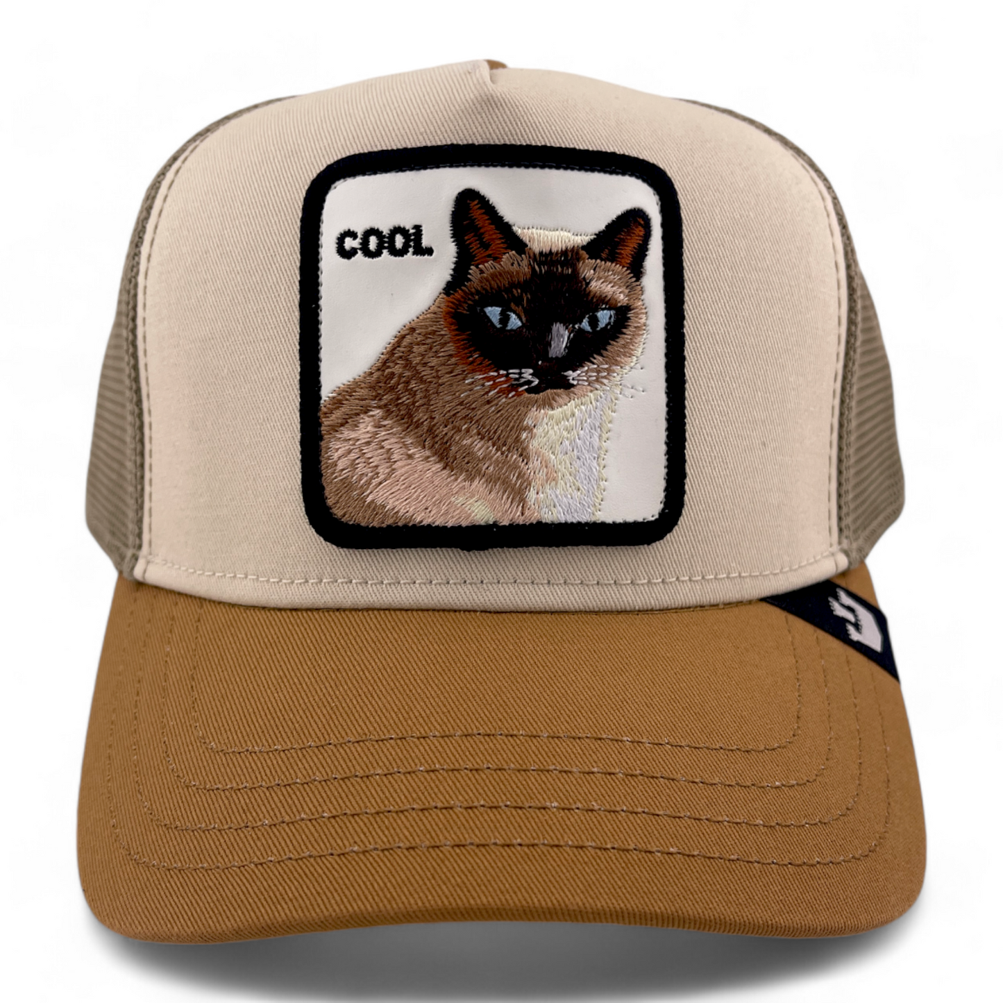 Goorin Bros Cool Cat V2 The Farm Khaki Mesh Back Trucker Snapback Adjustable Hat