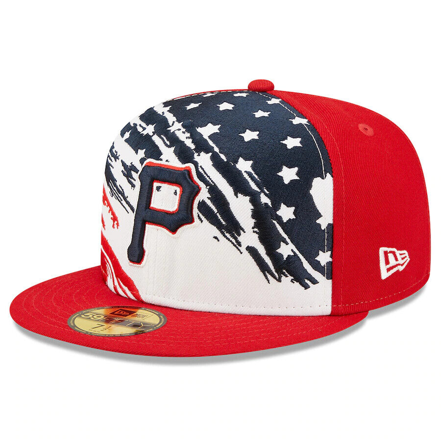 New Era Pittsburgh Pirates 4th of July Flag On-Field 59FIFTY Fitted Hat Cap