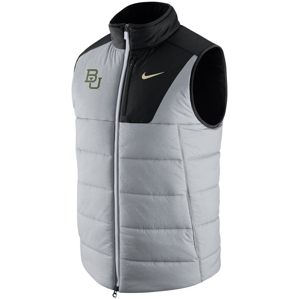 Nike Baylor University BU Bears NCAA Sideline Player Full Zip Puffer Vest Sz XL