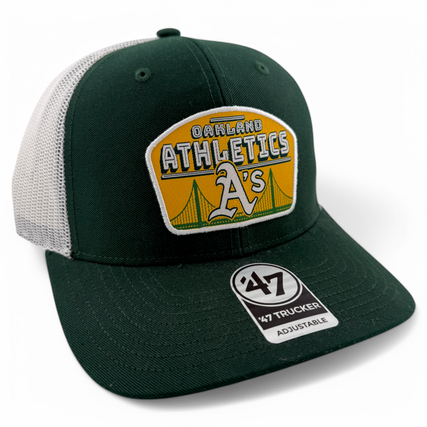 '47 Brand Oakland Athletics A's MLB Region Patch Trucker Snapback Mesh Back Hat