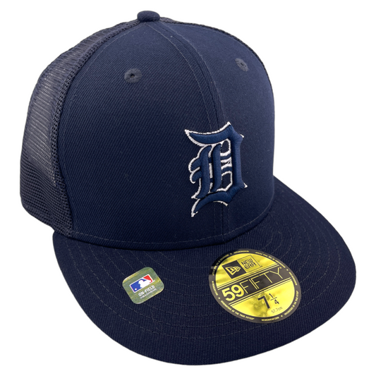 New Era Detroit Tigers Batting Practice Mesh Back Blue/Grey 59FIFTY Fitted Hat Cap