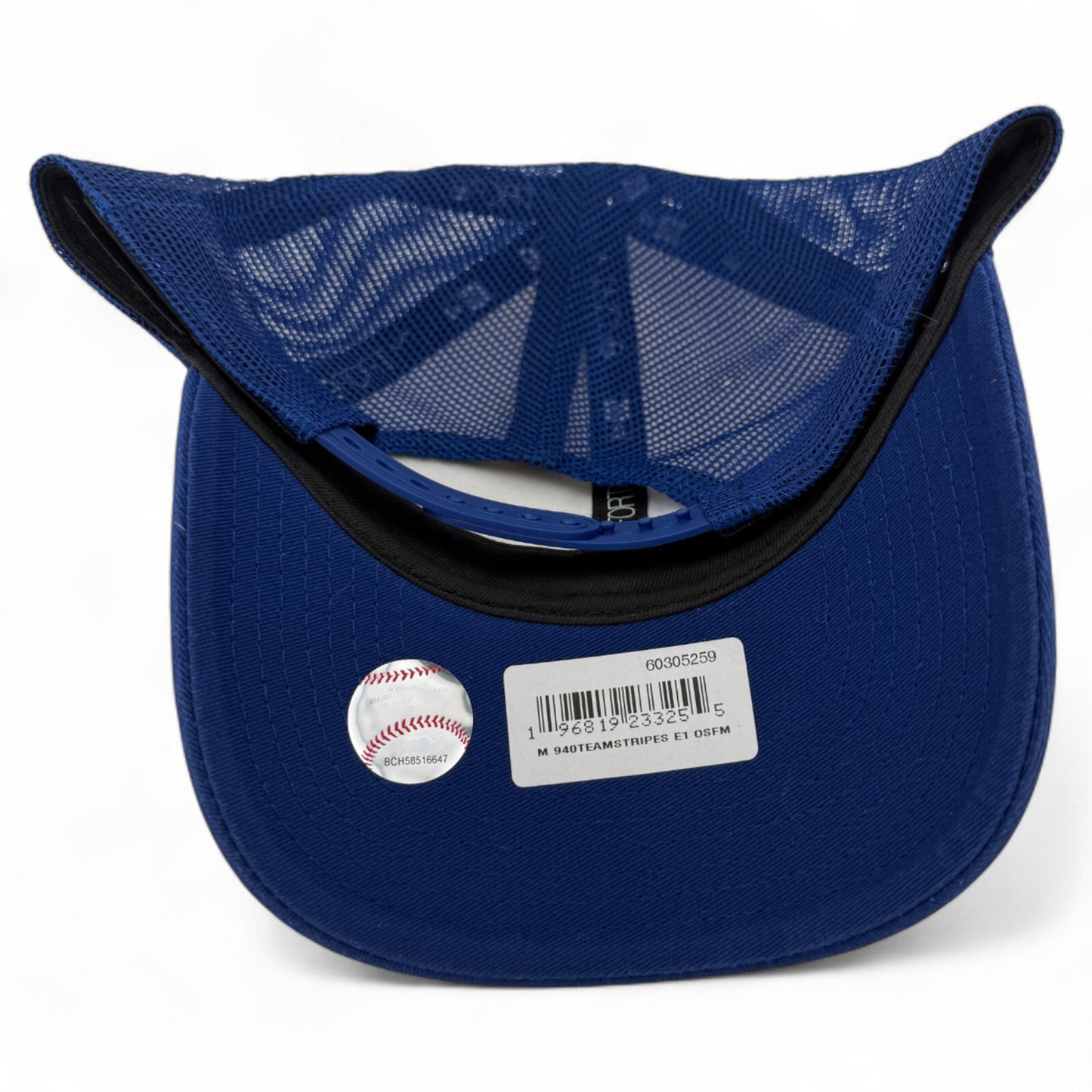 New Era Kansas City Royals MLB Team Stripes Mesh 9Forty Adjustable Snapback Hat