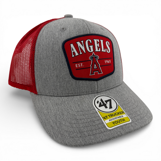 '47 Brand Los Angeles Angels MLB Youth Trucker Mesh Back Snapback Adjustable Hat