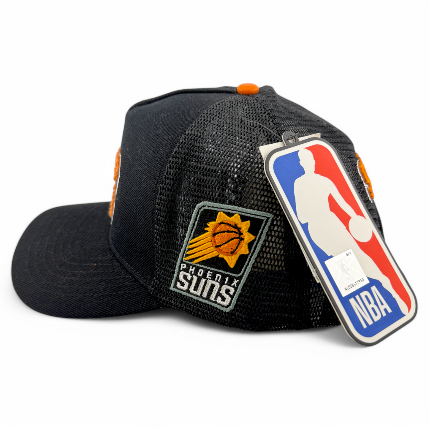Pro Standard Phoenix Suns S Shag Logo A-Frame Black/Orange Trucker Snapback Hat