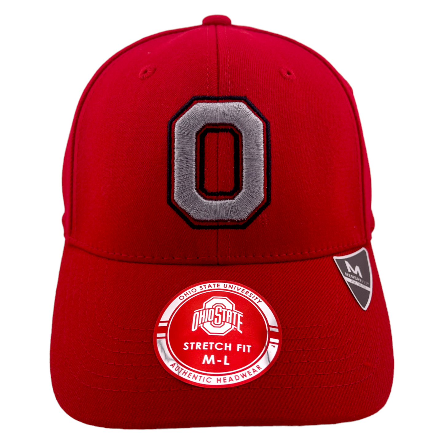 Ohio State University Buckeyes Red/Grey "O" Logo Memory Fit Flex Stretch Fit Hat Cap