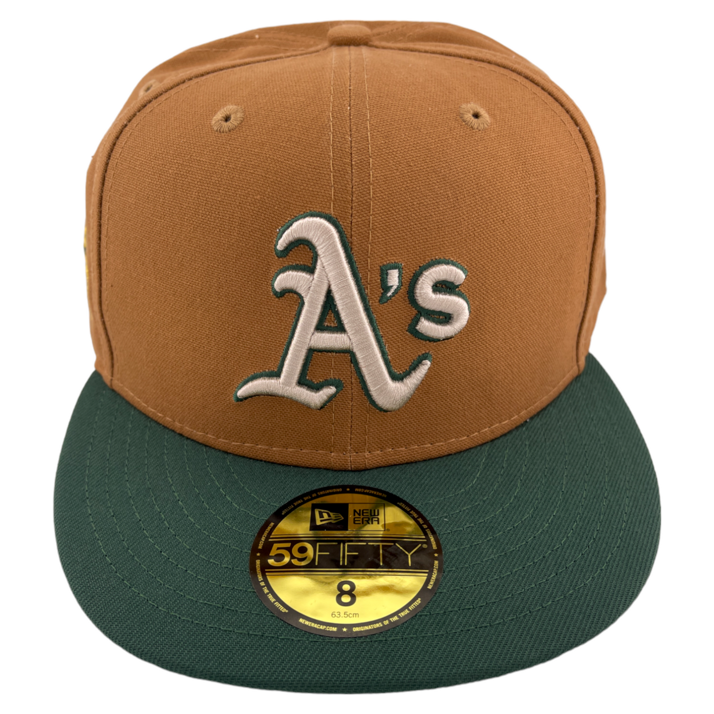 New Era Oakland Athletics A's 30th Side Patch Carhartt Tan/Green 59FIFTY Hat Cap