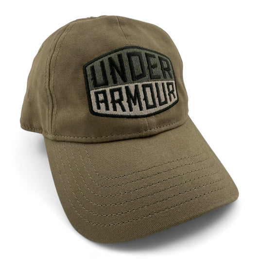 Under Armour Center Logo Patch Olive Green/Brown Heat Gear Flex Fit Hat Cap