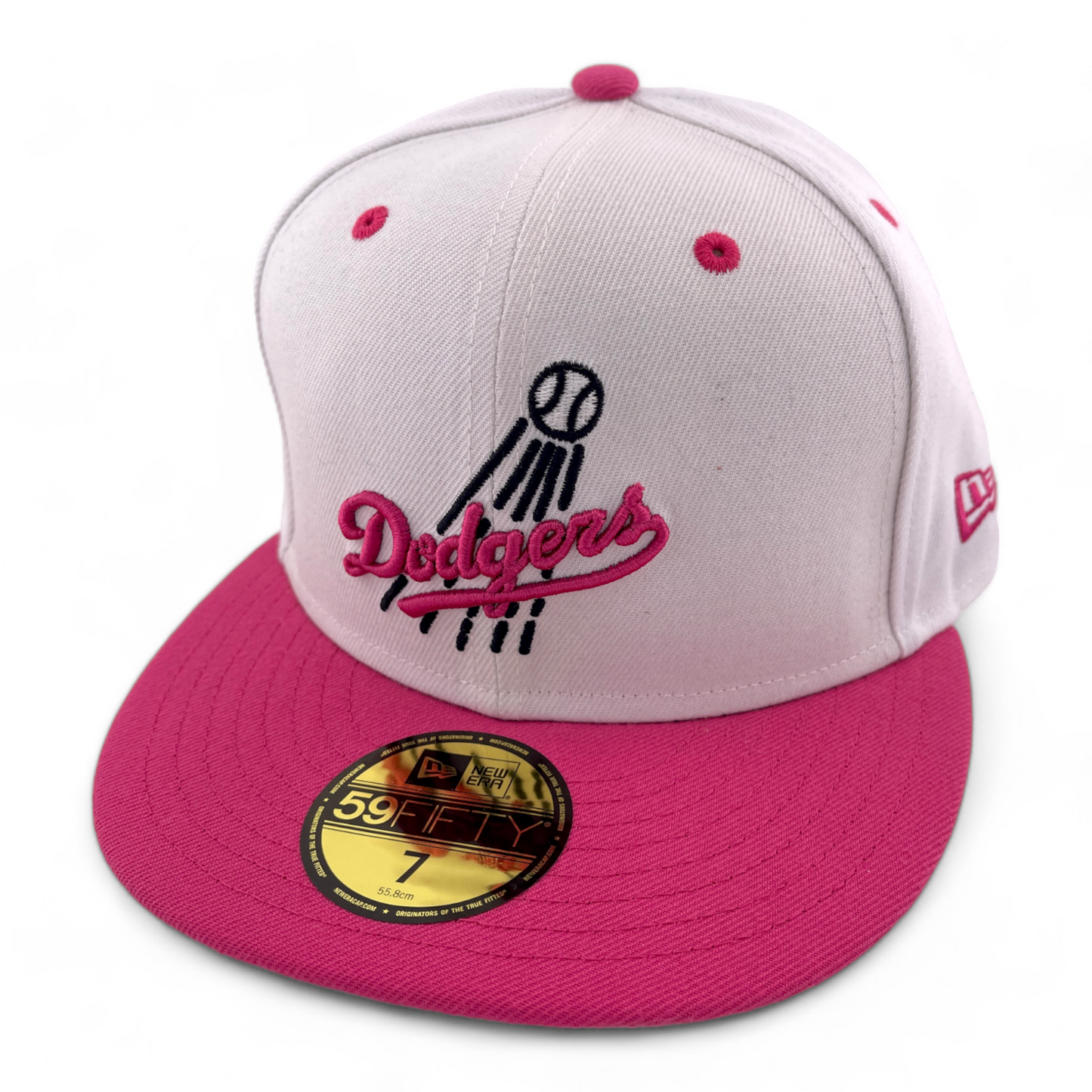 New Era Los Angeles Dodgers MLB Pink/White Exclusive Pack 59Fifty Fitted Hat Cap