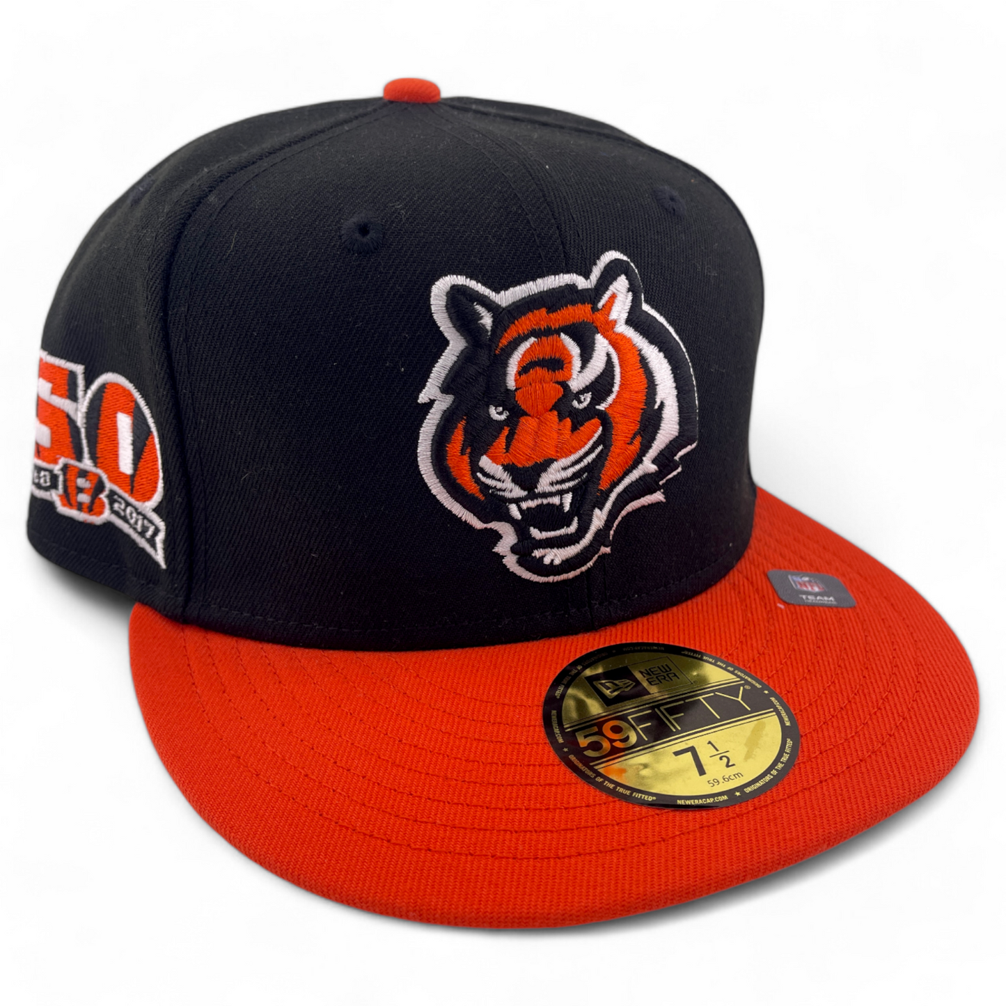 New Era Cincinnati Bengals NFL 2-Tone Black Pack 50th 59FIFTY Fitted Hat Cap