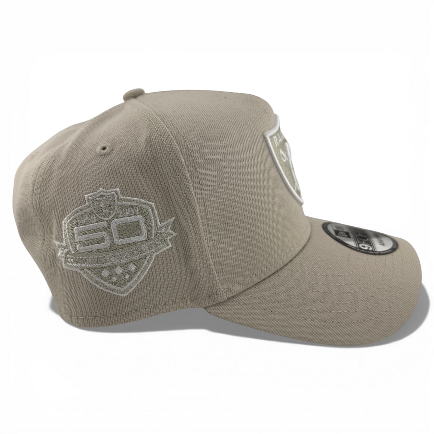 New Era Las Vegas Raiders NFL Stone White A-Frame 9Forty Snapback Adjustable Hat