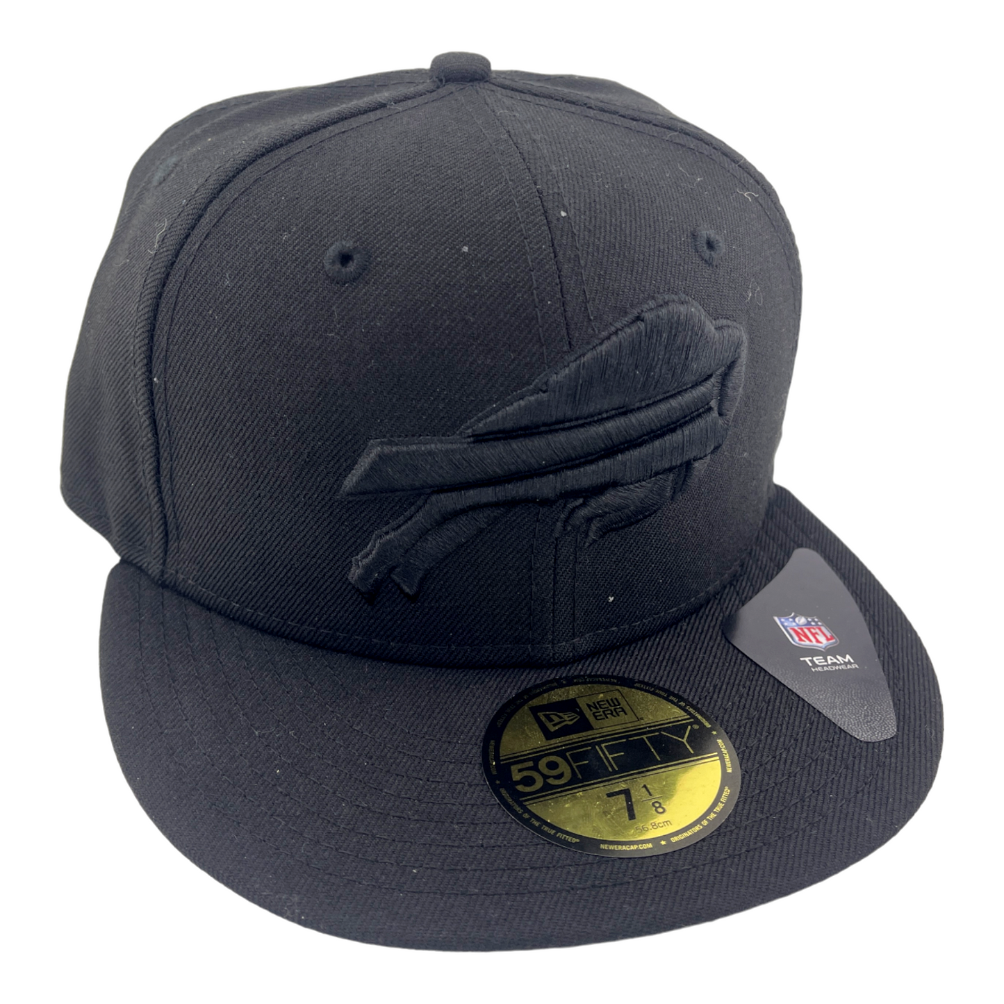 New Era Buffalo Bills All Blacked Out Logo Black/Grey UV 59FIFTY Fitted Hat Cap