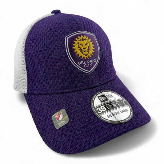 New Era Orlando City SC MLS Purple Kick-Off Mesh Back 39Thirty Flex Fit Hat Cap