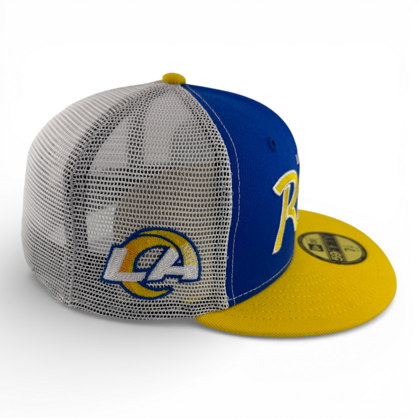 New Era Los Angeles Rams NFL Draft ‘04 Lids Script Mesh 59FIFTY Fitted Hat Cap