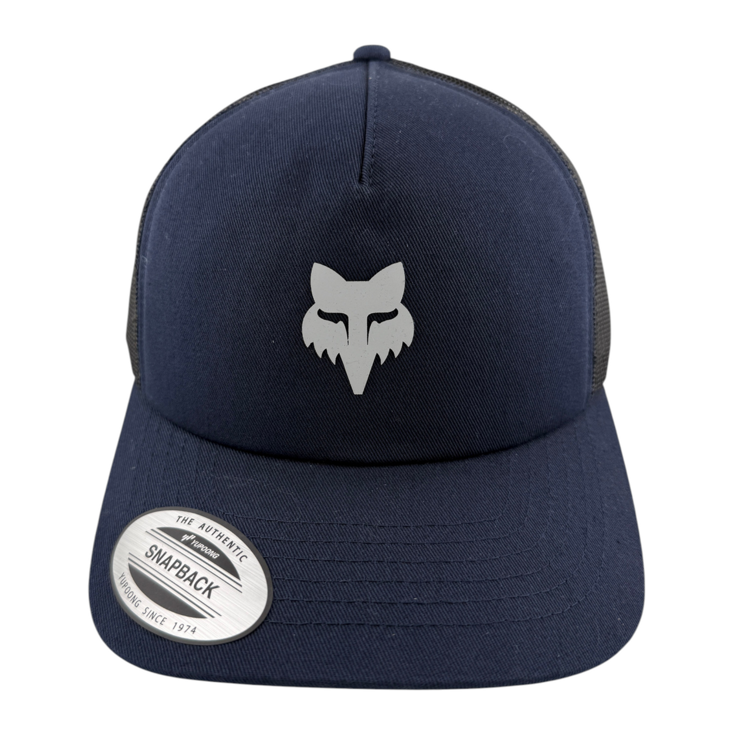 Fox Racing Head Navy Blue A-Frame Mesh Back Trucker Adjustable Snapback Hat Cap