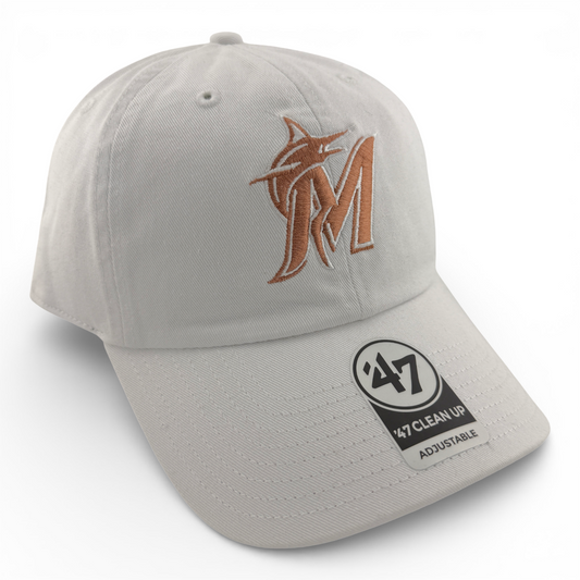 '47 Brand Miami Marlins MLB Dusty Rose Pink Clean Up Adjustable Dad Hat Cap