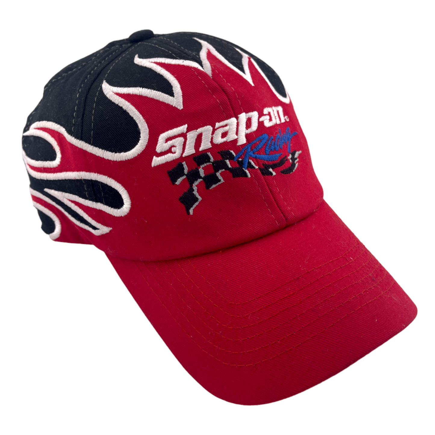 Vintage Snap-On Racing Official Merchandise Black/Red Flame Adjustable Hat Cap