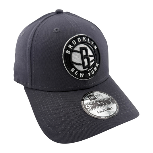 New Era New York Brooklyn Nets NBA Essential Grey 9Forty Adjustable Hat Cap