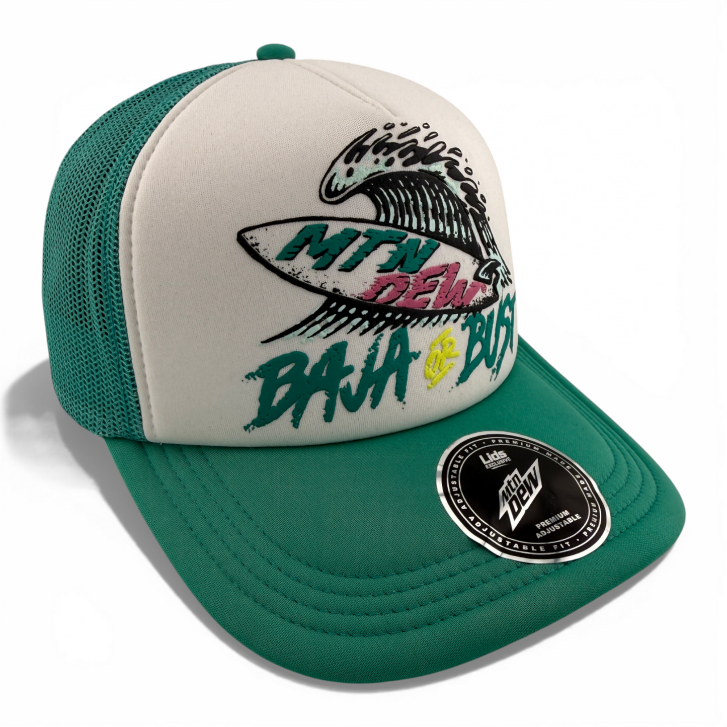 Mountain Dew Baja or Bust Blast Lids Exclusive Foam Trucker Adjustable Snapback