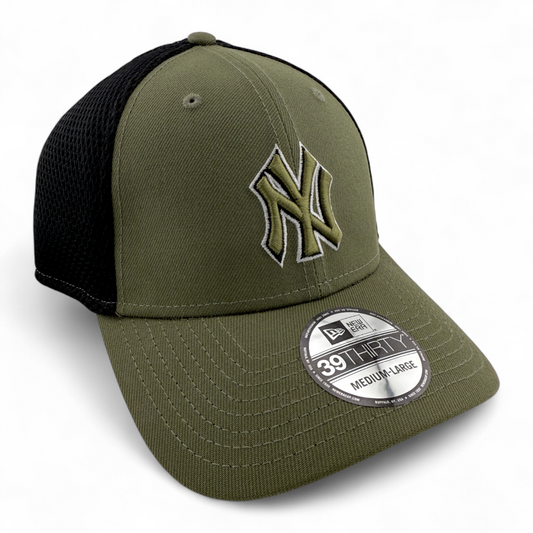 New Era New York Yankees MLB Olive/Black Neo Mesh 39Thirty Flex Fit Hat Cap