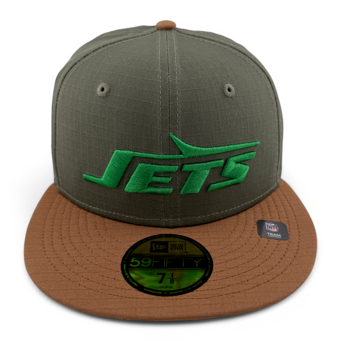 New Era New York Jets NFL Ripstop Olive 50th Anniversary 59Fifty Fitted Hat Cap