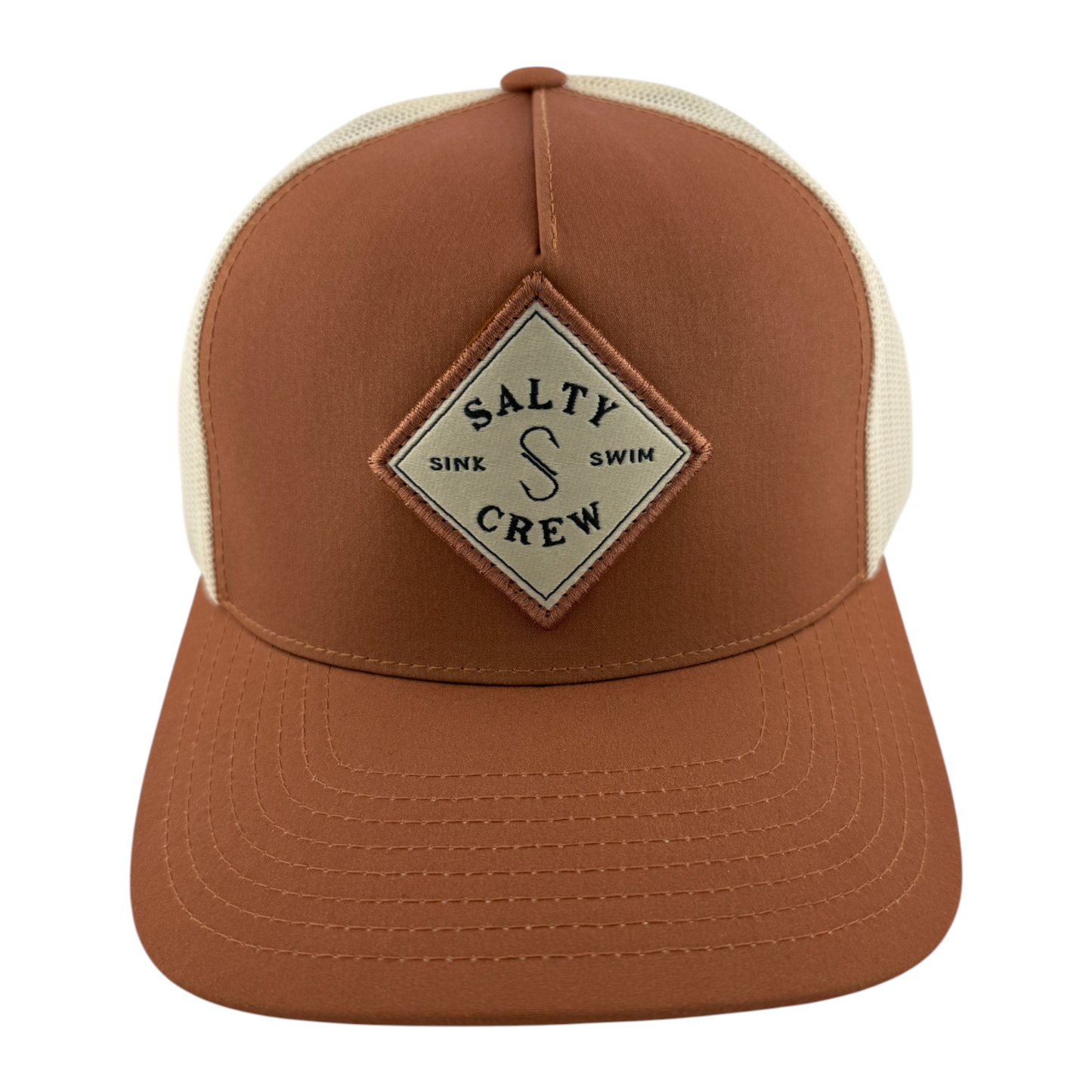 Salty Crew Sealine Retro Beige A-Frame Mesh Trucker SnapBack Adjustable Hat Cap