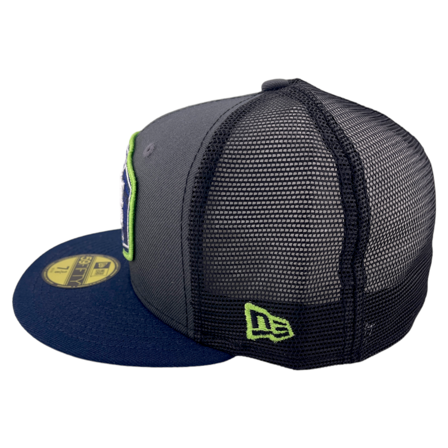 New Era Seattle Seahawks NFL 2021 Draft Mesh Back Trucker 59Fifty Fitted Hat Cap