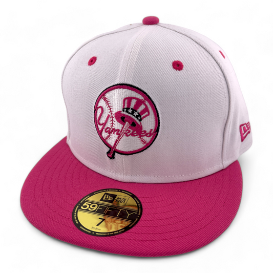 New Era New York Yankees MLB Pink/White Exclusive Pack 59Fifty Fitted Hat Cap