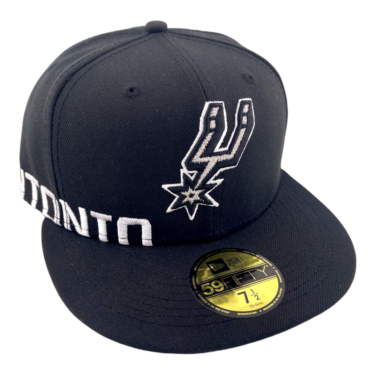 New Era San Antonio Spurs Side Split Text Black/Green UV 59Fifty Fitted Hat Cap