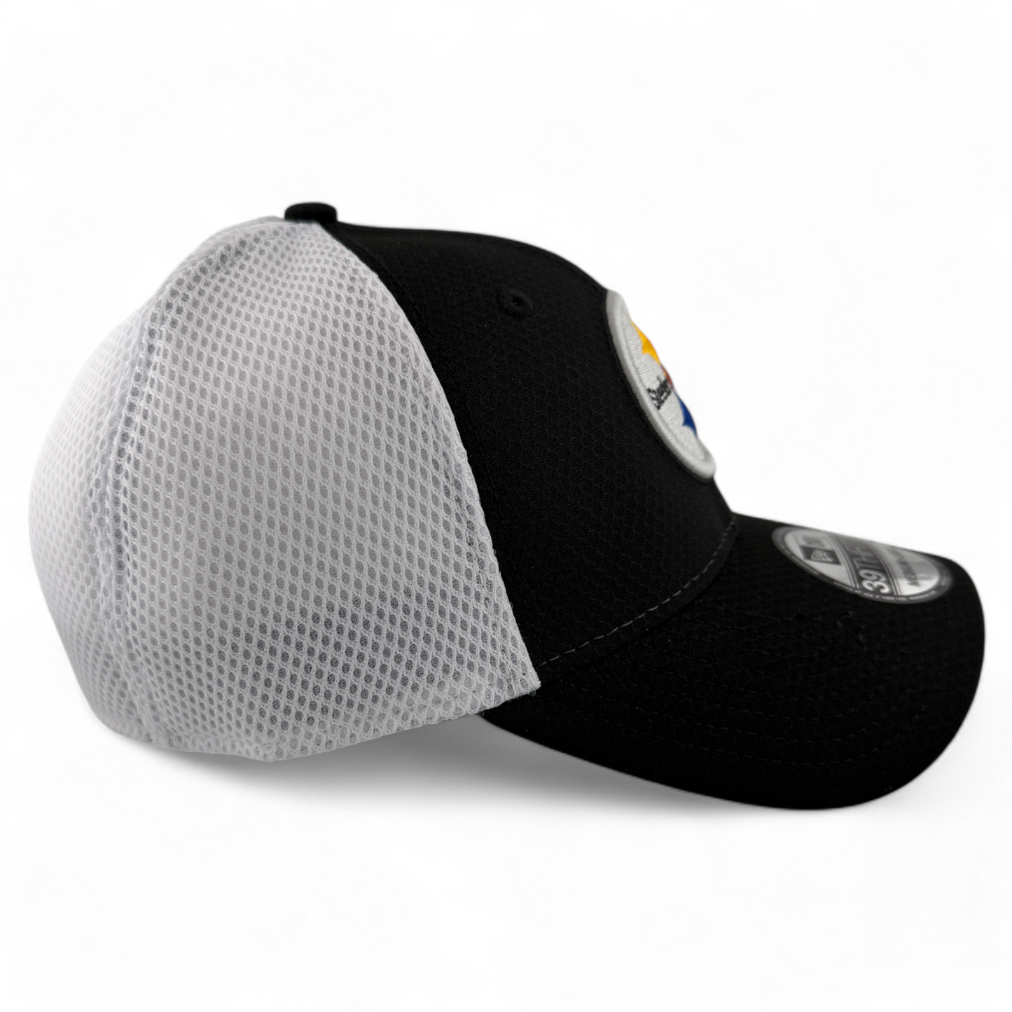 New Era Pittsburgh Steelers NFL Hex White Neo Back 39Thirty Flex Fit Hat Cap