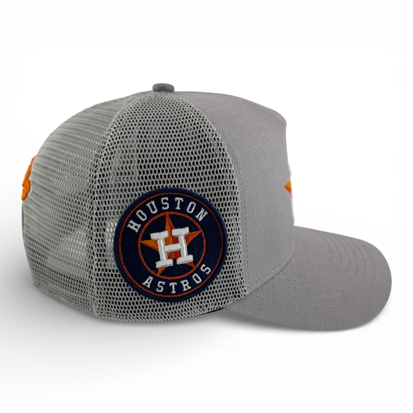 Pro Standard Houston Astros MLB Grey Mesh Trucker Adjustable Snapback Hat Cap