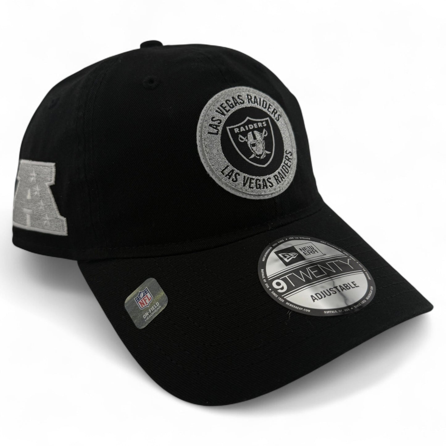 New Era Las Vegas Raiders NFL 2024 Sideline AFC Patch 9Twenty Adjustable Hat Cap
