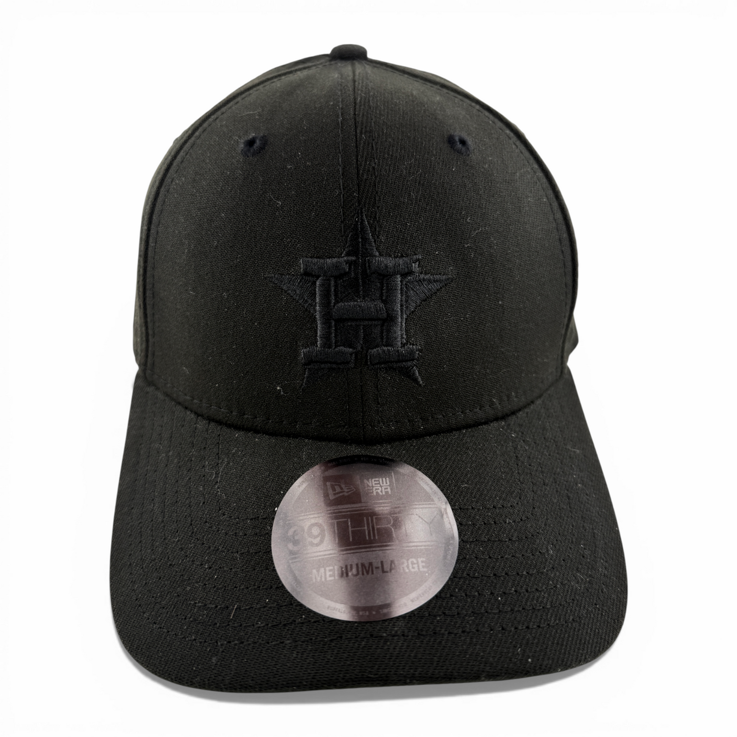 New Era Houston Astros MLB All Blackout Blacked Out 39Thirty Flex Fit Hat Cap
