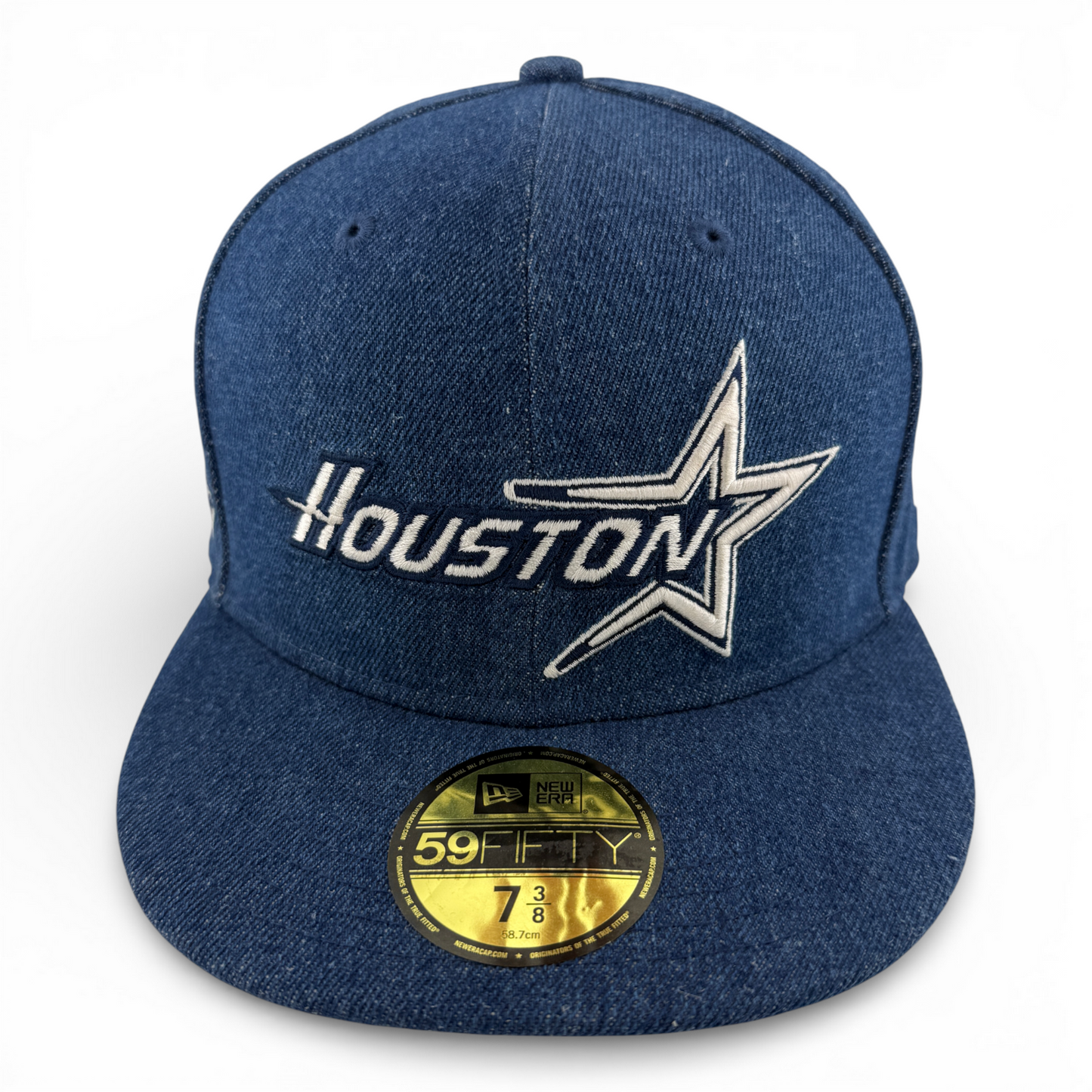 New Era Houston Astros MLB Denim Astrodome Side Patch 59FIFTY Fitted Hat Cap