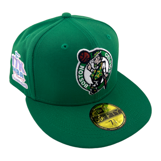 New Era Boston Celtics 17x Champions Patch Green/Purple UV 59Fifty Fitted Hat