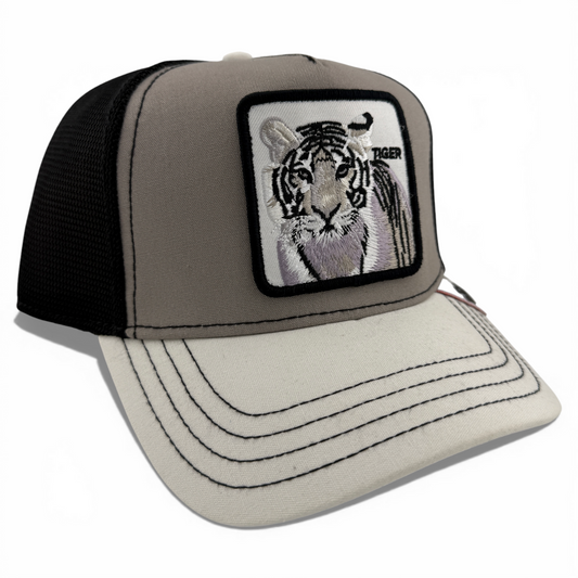Goorin Bros The White Tiger Grey Farm Mesh Trucker Snapback Adjustable Hat Cap