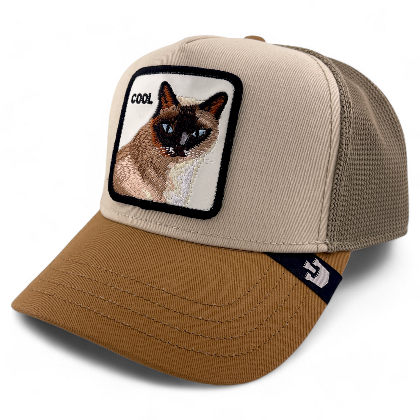 Goorin Bros Cool Cat V2 The Farm Khaki Mesh Back Trucker Snapback Adjustable Hat