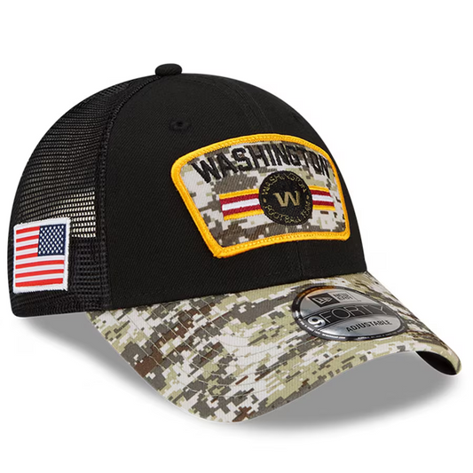 New Era Washington Football Team Salute to Service Camo 9Forty Snapback Hat Cap