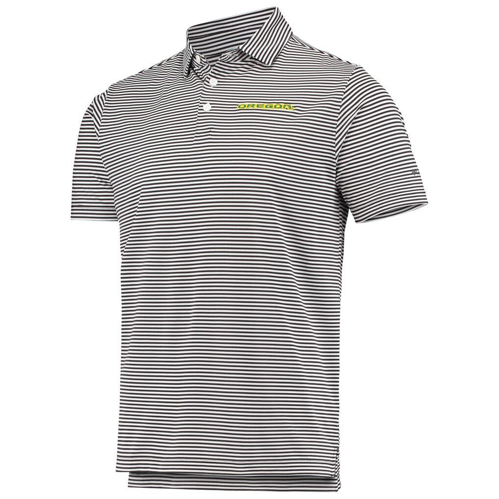 Columbia Oregon Ducks Golf Club Invite Omni-Wick Polo Short Sleeve Striped XL