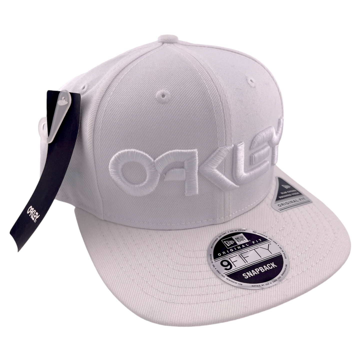 New Era Oakley Mark II Novelty Snapback All White 9Fifty Adjustable Hat Cap