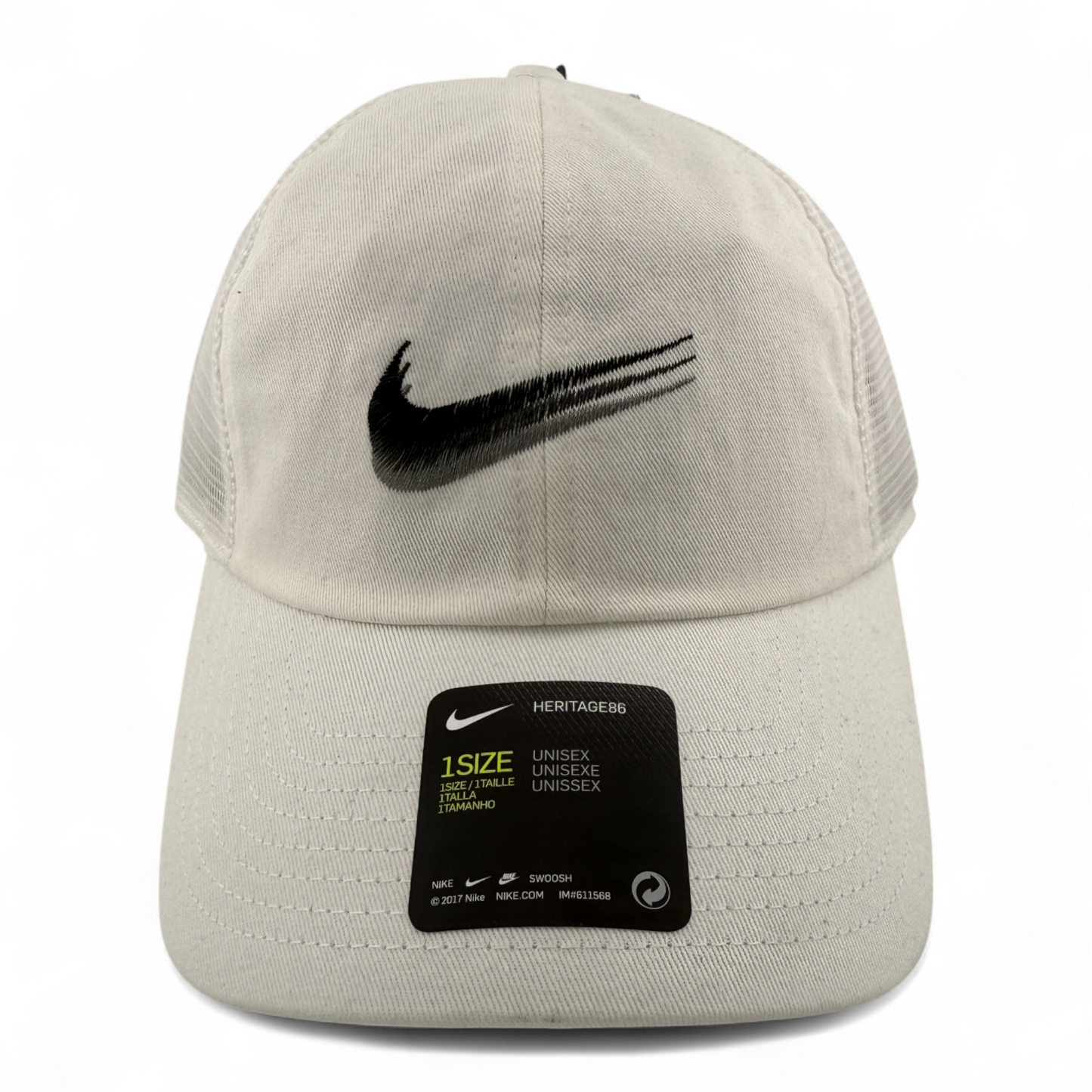Nike Heritage86 Black Swoosh Curved DC4022-100 Mesh Back Adjustable Dad Hat Cap
